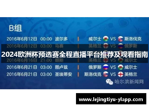 2024欧洲杯预选赛全程直播平台推荐及观看指南